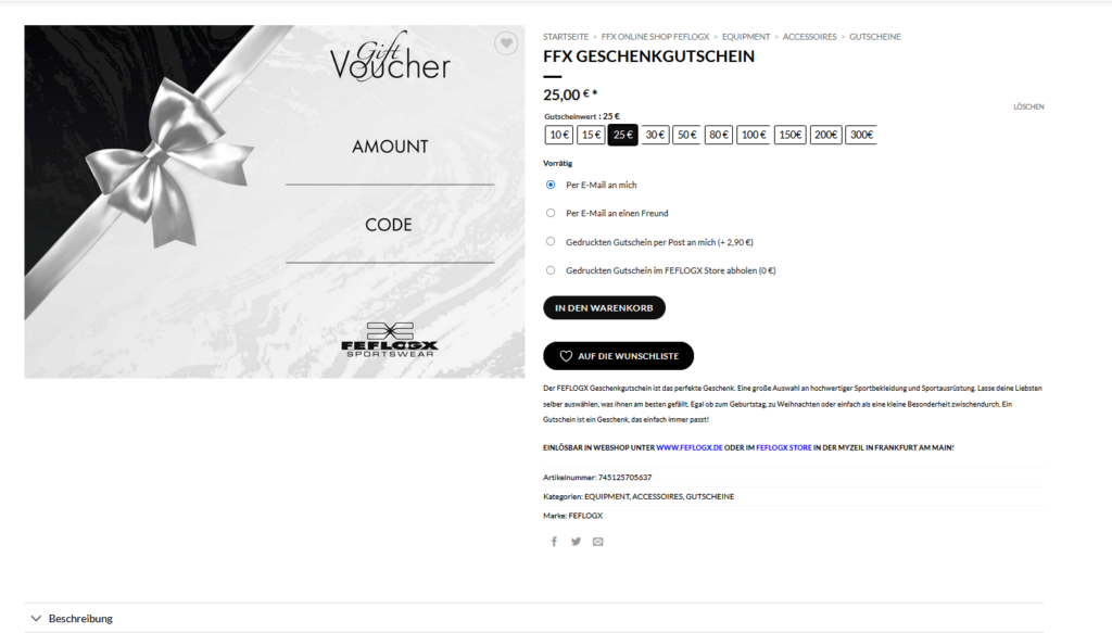 FEFLOGX Gutscheinsystem