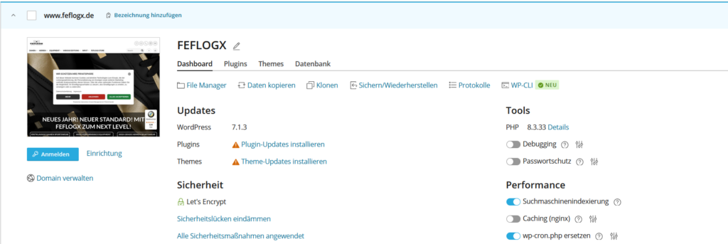 FEFLOGX Hosting und technische Operations